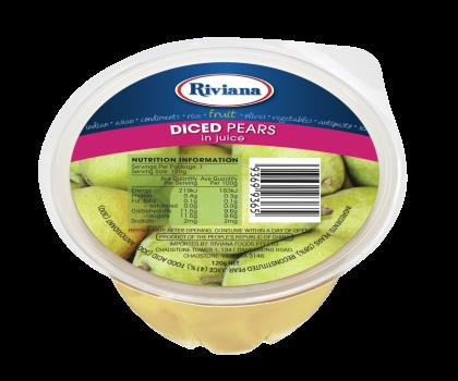 Riviana Pears Diced Cups In Natural Juice 12 X 120g