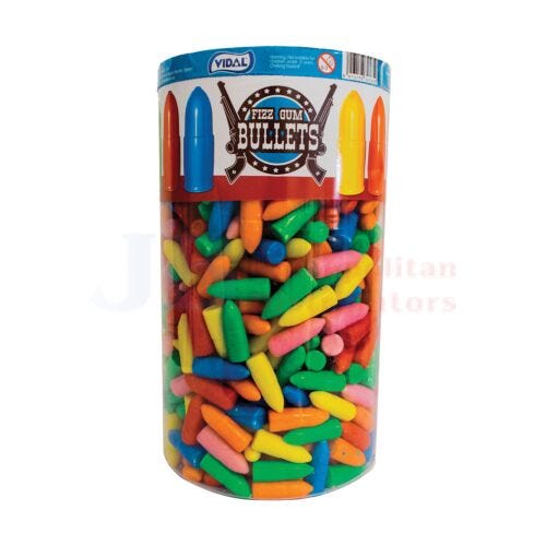 Vidal Fizzy Gum Bullets (600 Pack)
