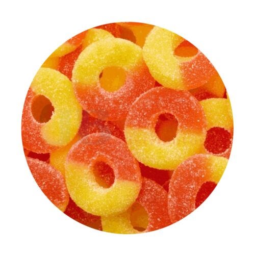 Peach Rings Bag 1kg