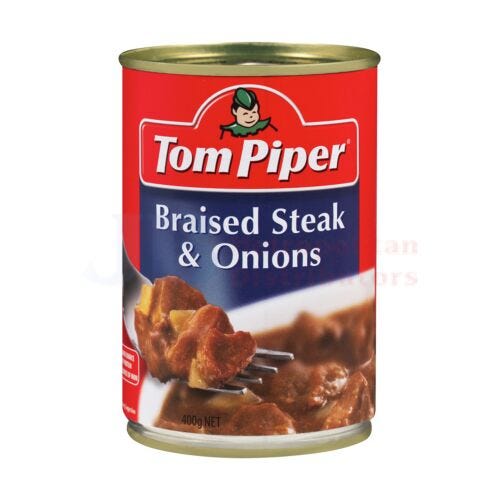 Tom Piper Beef Braised Steak & Onions 400g