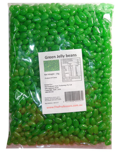 Sweet Treats Mini Jelly Beans - Green with an Apple Flavour (1kg Bag)