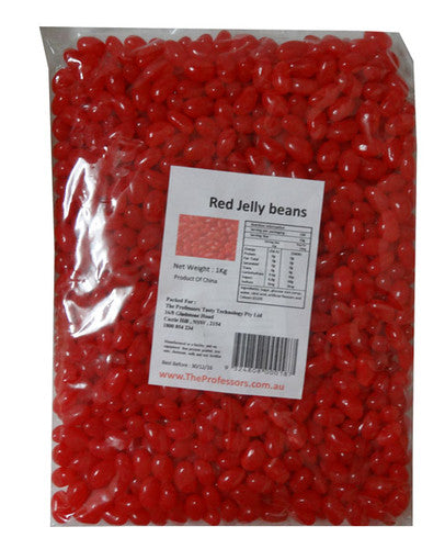 Sweet Treats Mini Jelly Beans - Red with a Strawberry Flavour (1kg Bag)