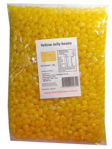 Sweet Treats Mini Jelly Beans - Yellow with a Lemon Flavour (1kg Bag)