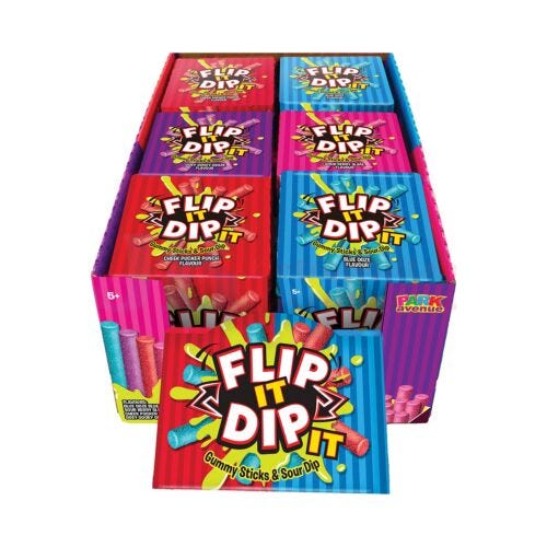 Flip It Dip It Gummy Stick & Sour Dip 96g