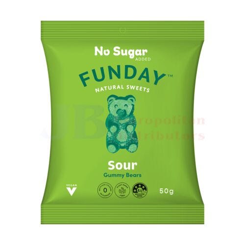 Funday Sour Gummy Bears Vegan 50g
