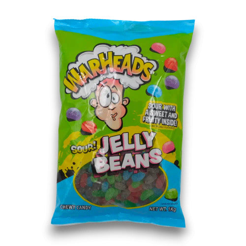 Warheads Sour Jelly Beans (1kg bag)