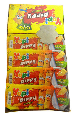 Yupi Dippy Gummy Chips and Sauce - Sour (24 x 22.5g)