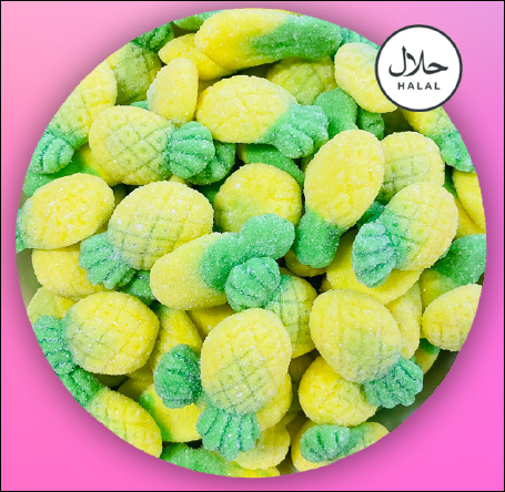 Juicy Jelly Sour Pineapples 1kg 1kg