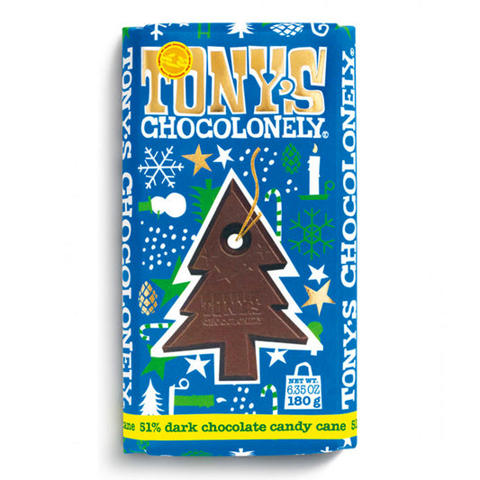 Tony's Xmas Dark Chocolate Candy Cane Bar 180g